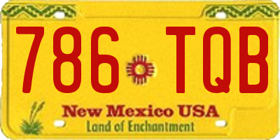 NM license plate 786TQB