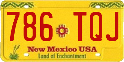 NM license plate 786TQJ