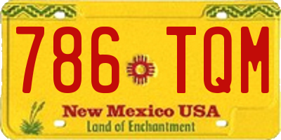 NM license plate 786TQM