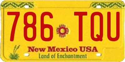 NM license plate 786TQU