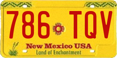 NM license plate 786TQV