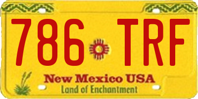 NM license plate 786TRF
