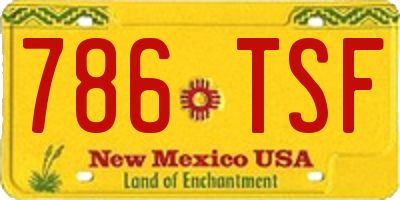 NM license plate 786TSF