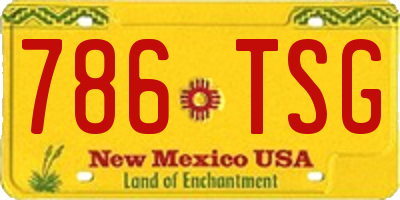 NM license plate 786TSG