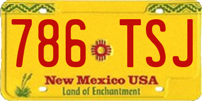 NM license plate 786TSJ