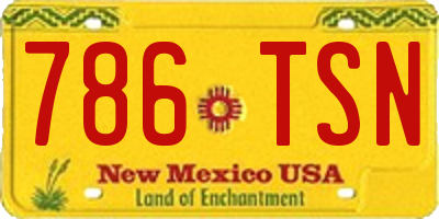 NM license plate 786TSN