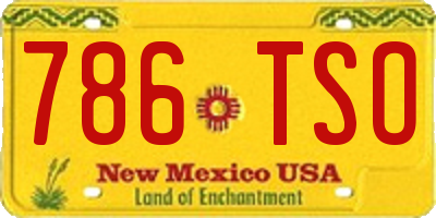 NM license plate 786TSO