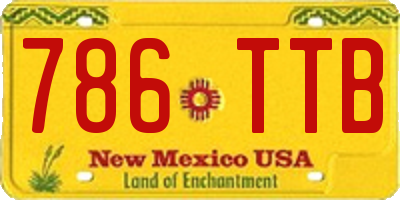 NM license plate 786TTB