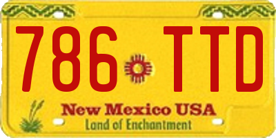 NM license plate 786TTD