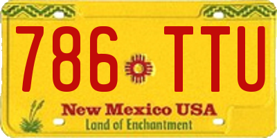 NM license plate 786TTU