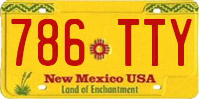 NM license plate 786TTY