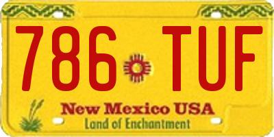 NM license plate 786TUF