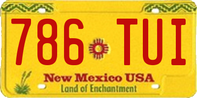 NM license plate 786TUI