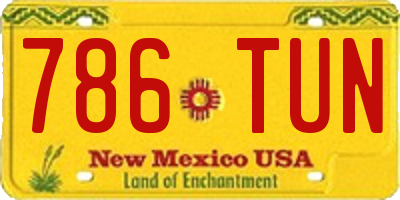 NM license plate 786TUN