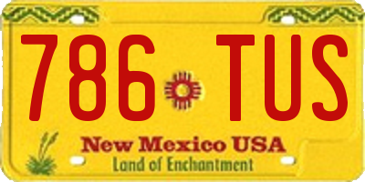 NM license plate 786TUS