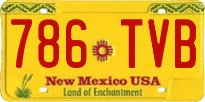 NM license plate 786TVB