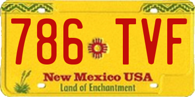 NM license plate 786TVF