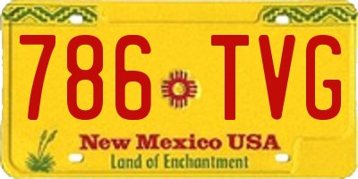 NM license plate 786TVG