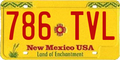 NM license plate 786TVL