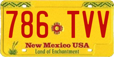 NM license plate 786TVV