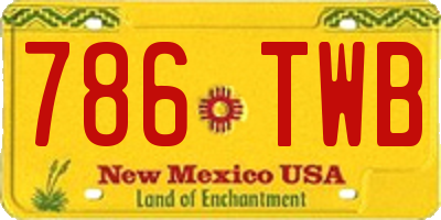 NM license plate 786TWB