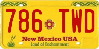 NM license plate 786TWD