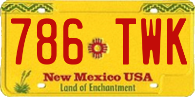 NM license plate 786TWK