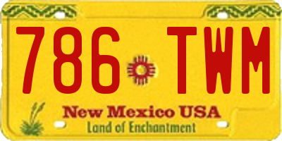 NM license plate 786TWM