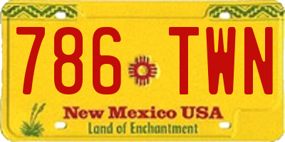 NM license plate 786TWN