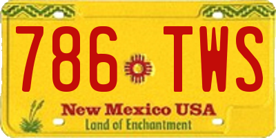 NM license plate 786TWS