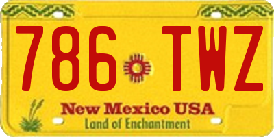 NM license plate 786TWZ