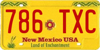 NM license plate 786TXC