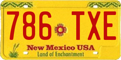 NM license plate 786TXE