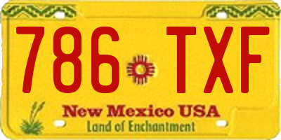 NM license plate 786TXF