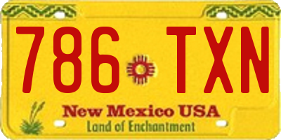 NM license plate 786TXN