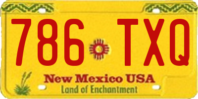 NM license plate 786TXQ