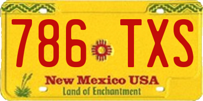 NM license plate 786TXS