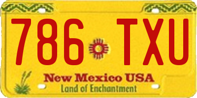 NM license plate 786TXU