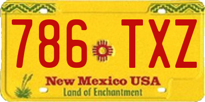 NM license plate 786TXZ