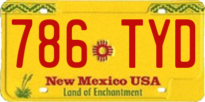 NM license plate 786TYD