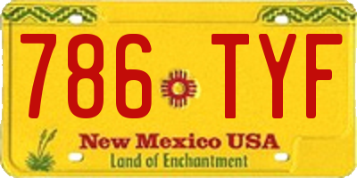 NM license plate 786TYF