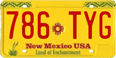 NM license plate 786TYG