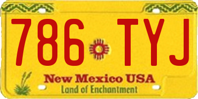 NM license plate 786TYJ