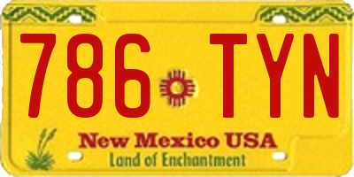 NM license plate 786TYN