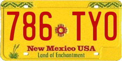 NM license plate 786TYO