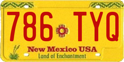 NM license plate 786TYQ