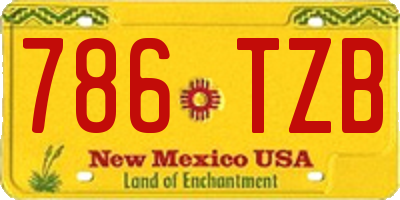 NM license plate 786TZB