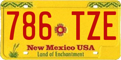 NM license plate 786TZE