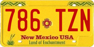 NM license plate 786TZN