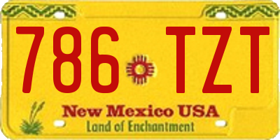 NM license plate 786TZT